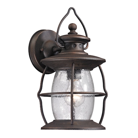 Village Lantern 1-Light Outdoor Wall Lantern In Weathered Charcoal